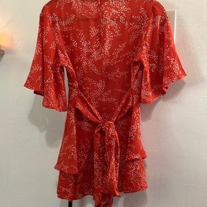 011 Burn orange romper top shorts xs s white